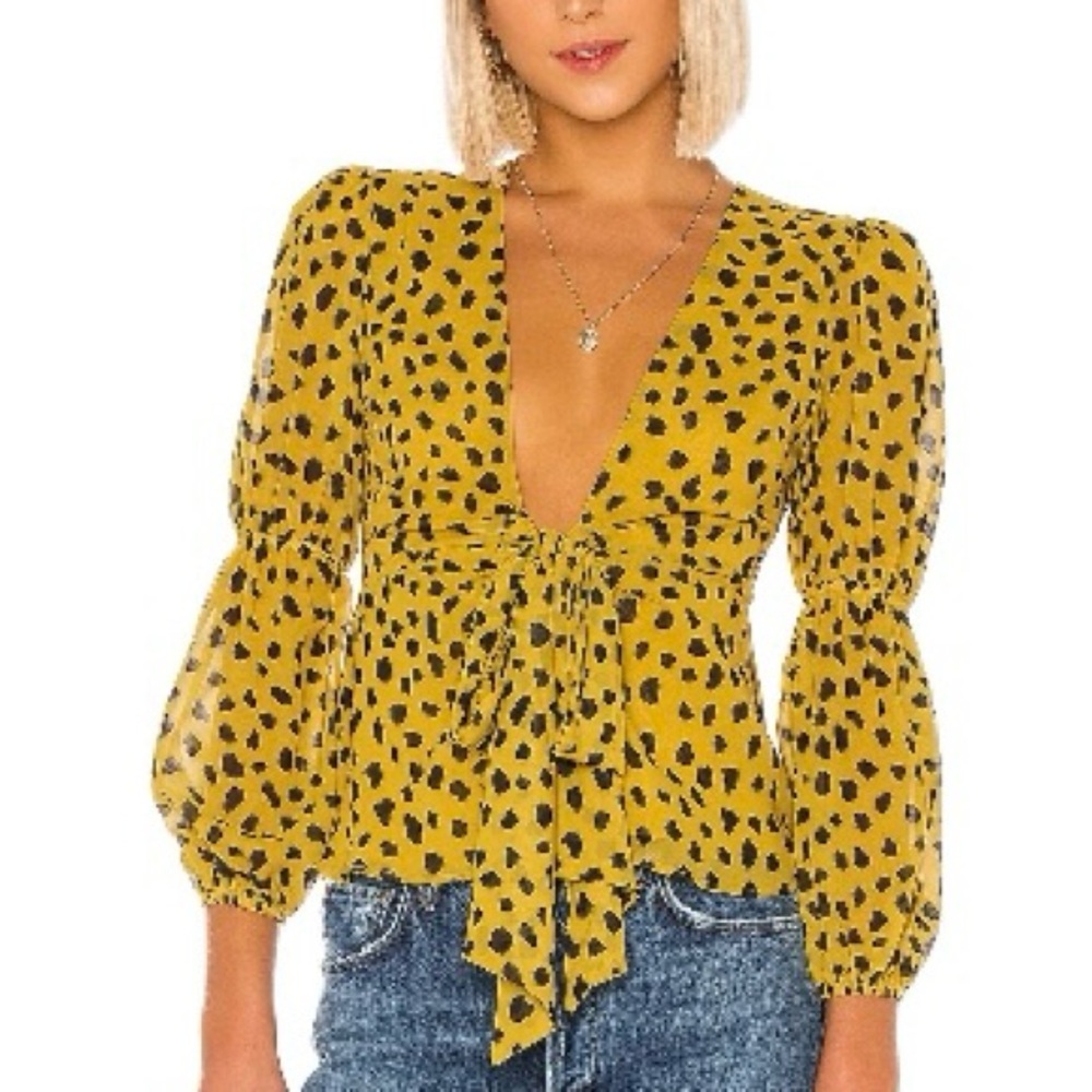 Lover + Friends Tie-Front Blouse